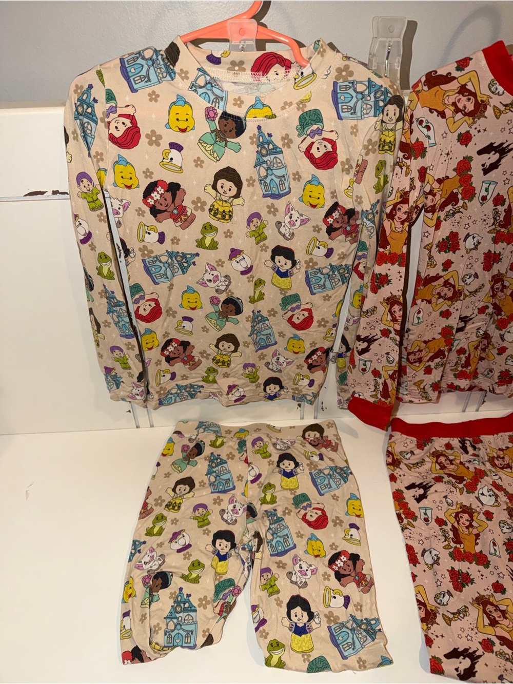 Kids Beige Storybook Character Pajama Set - Long Sleeve Top & Pants